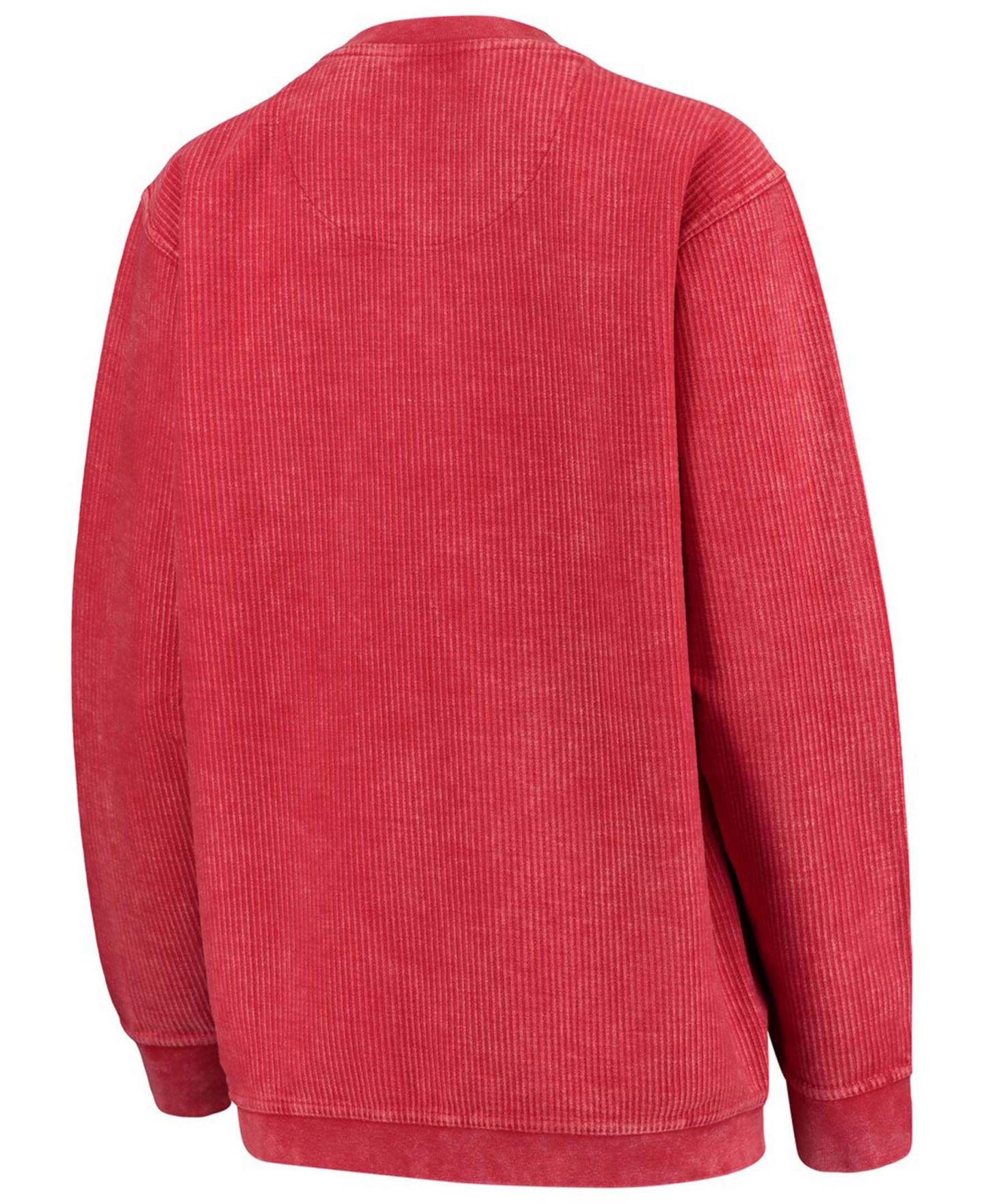 Женская толстовка Pressbox Red Wisconsin Badgers Comfy Cord Corduroy Crewneck — фото 3