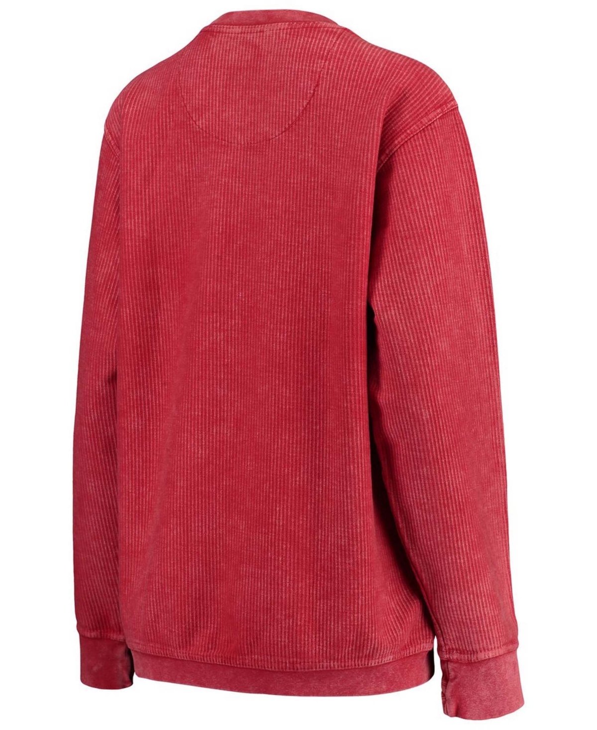 Women'sMaryland Terrapins Comfy Cord Vintage-Like Wash Basic Arch Pullover Sweatshirt - Red
