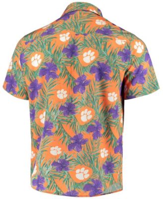 Men's Orange Clemson Tigers Floral Button-Up Shirt