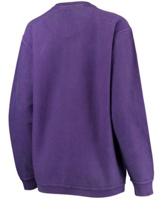 Women's Purple Northwestern Wildcats Comfy Cord Vintage-Like Wash Basic Arch Pullover Sweatshirt