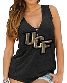 Women's UCF Knights Black Relaxed Henley Tank Top