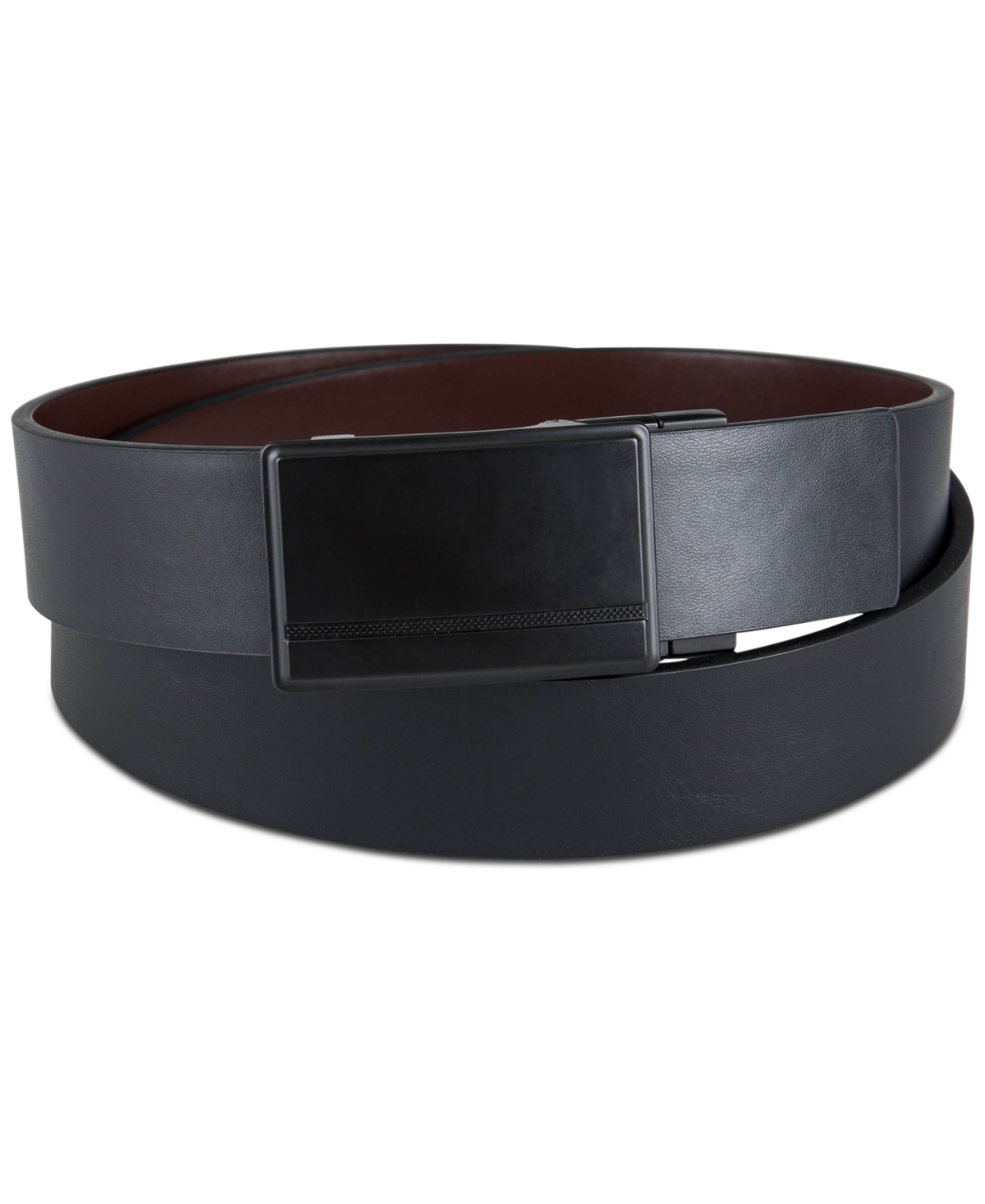 Alfani Men's Reversible Compression Buckle Belt, Created For Macy's In Black,brown