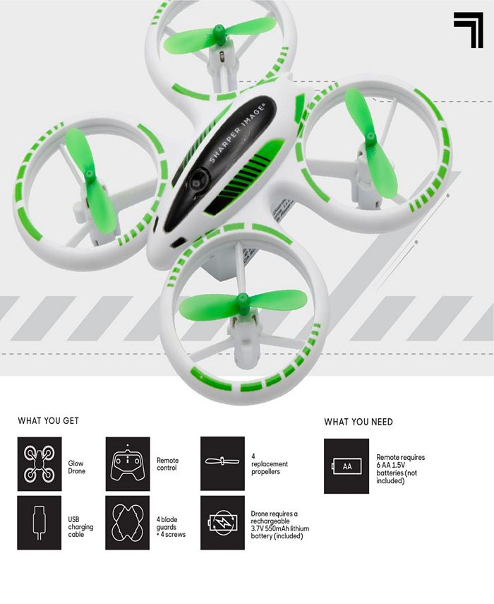 Sharper Image 2.4GHz RC Glow Up Stunt Drone with LED Lights Macy
