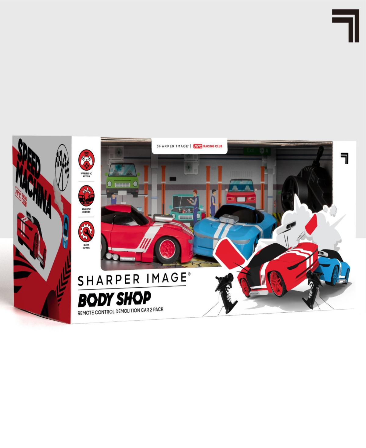 Sharper Image Body Shop Remote Control Demolition Car 2 pack - Red And Blue