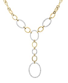 Diamond Oval Link 20" Lariat Necklace (1 ct. t.w.) in 14k Gold-Plated Sterling Silver, Created for Macy's