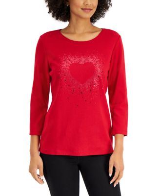Karen Scott - Petite Be Mine Cotton Top