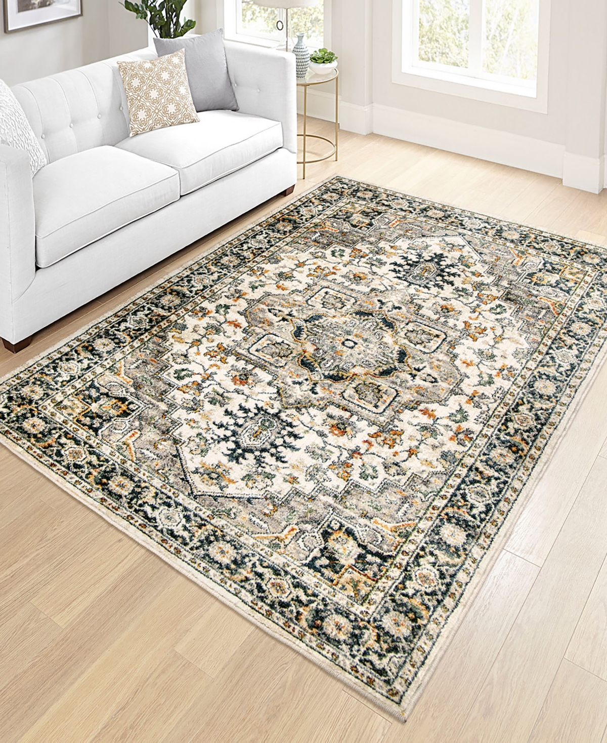 Orian Gemstones Heriz Distressed Area Rug