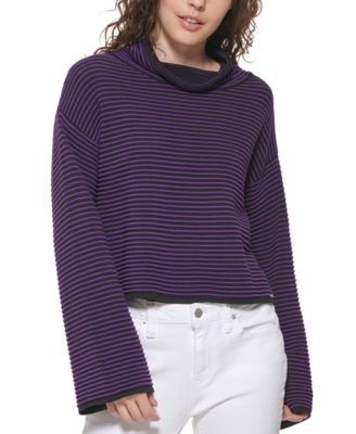 women's cotton ribbed turtleneck sweater