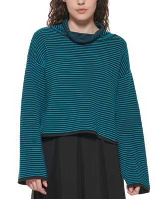 women's cotton ribbed turtleneck sweater