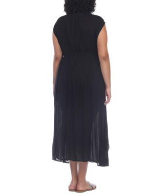 Plus Size Front Slit Cover-Up Maxi Dress