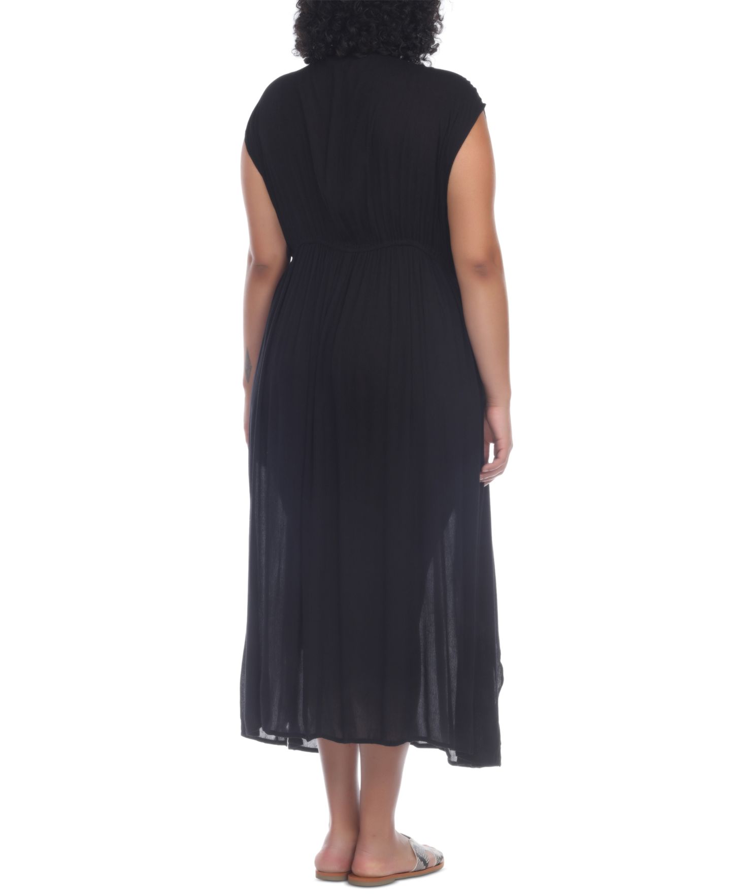 Женское платье Raviya Plus Size Front Slit Cover-Up Maxi, цвет: Чёрный — фото 2