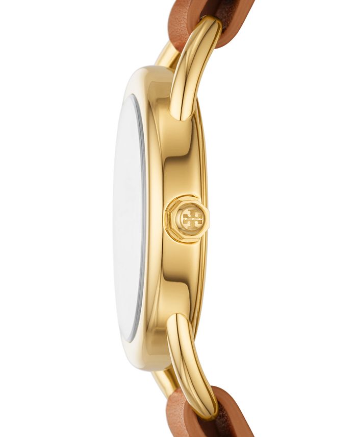 Tory Burch Women's Ravello Interchangeable Brown & Black Leather Strap