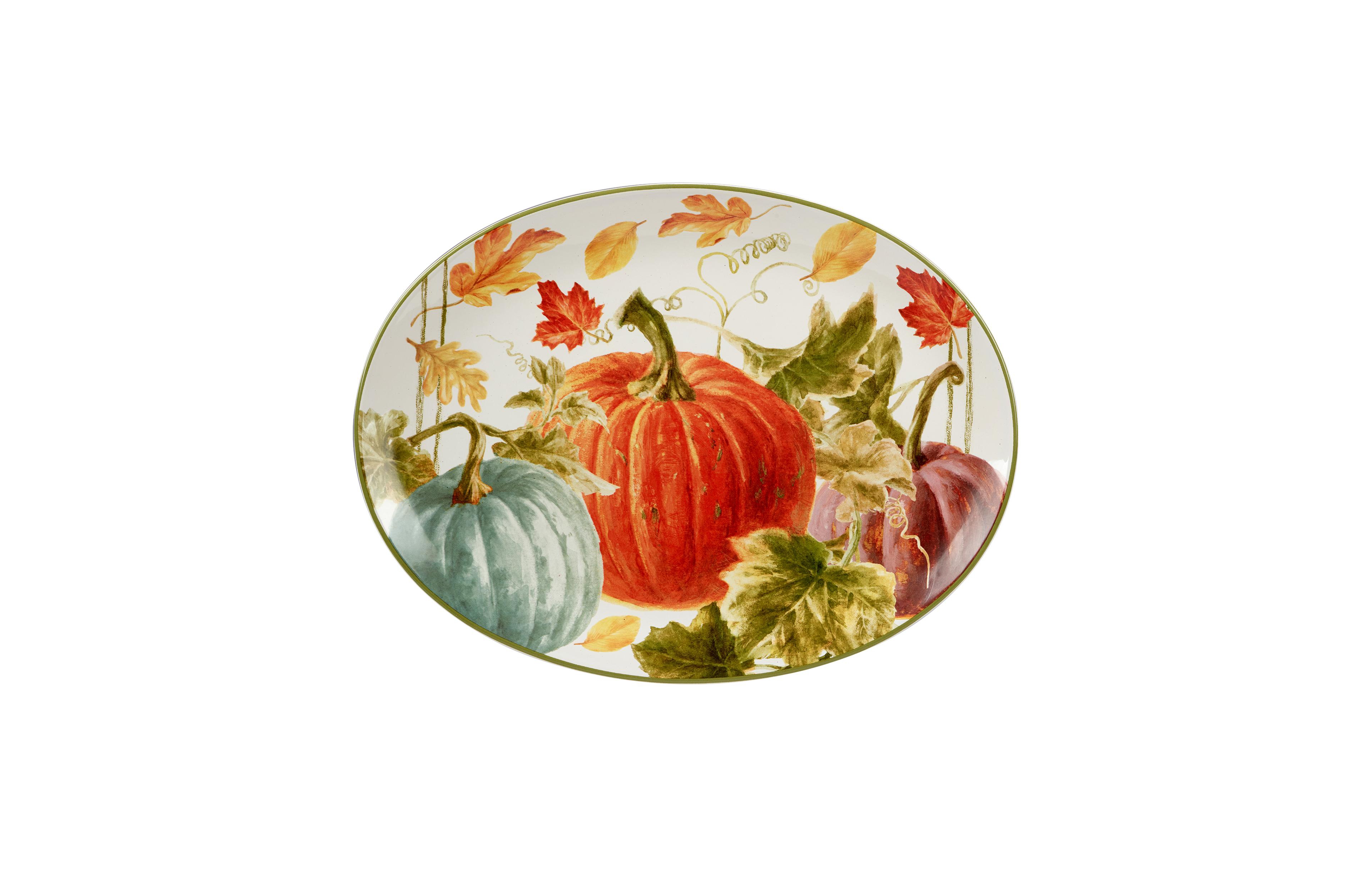 Certified International Autumn Harvest Oval Platter, 16" x 12"