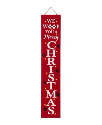 Lighted Wooden Pet "Christmas" Porch Sign, 42"