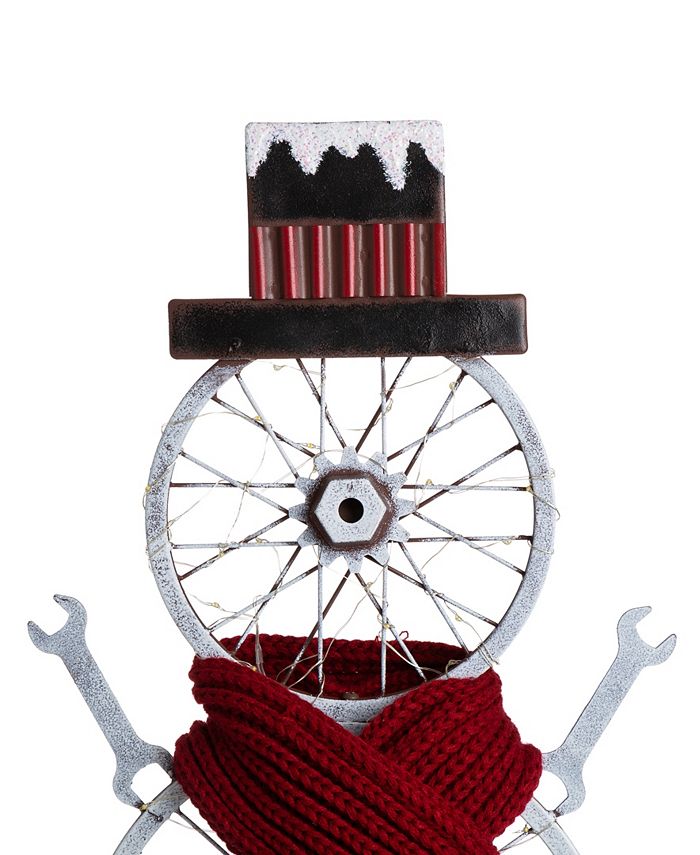 Glitzhome Lighted Metal Snowman Porch Decor, 34" Macy's