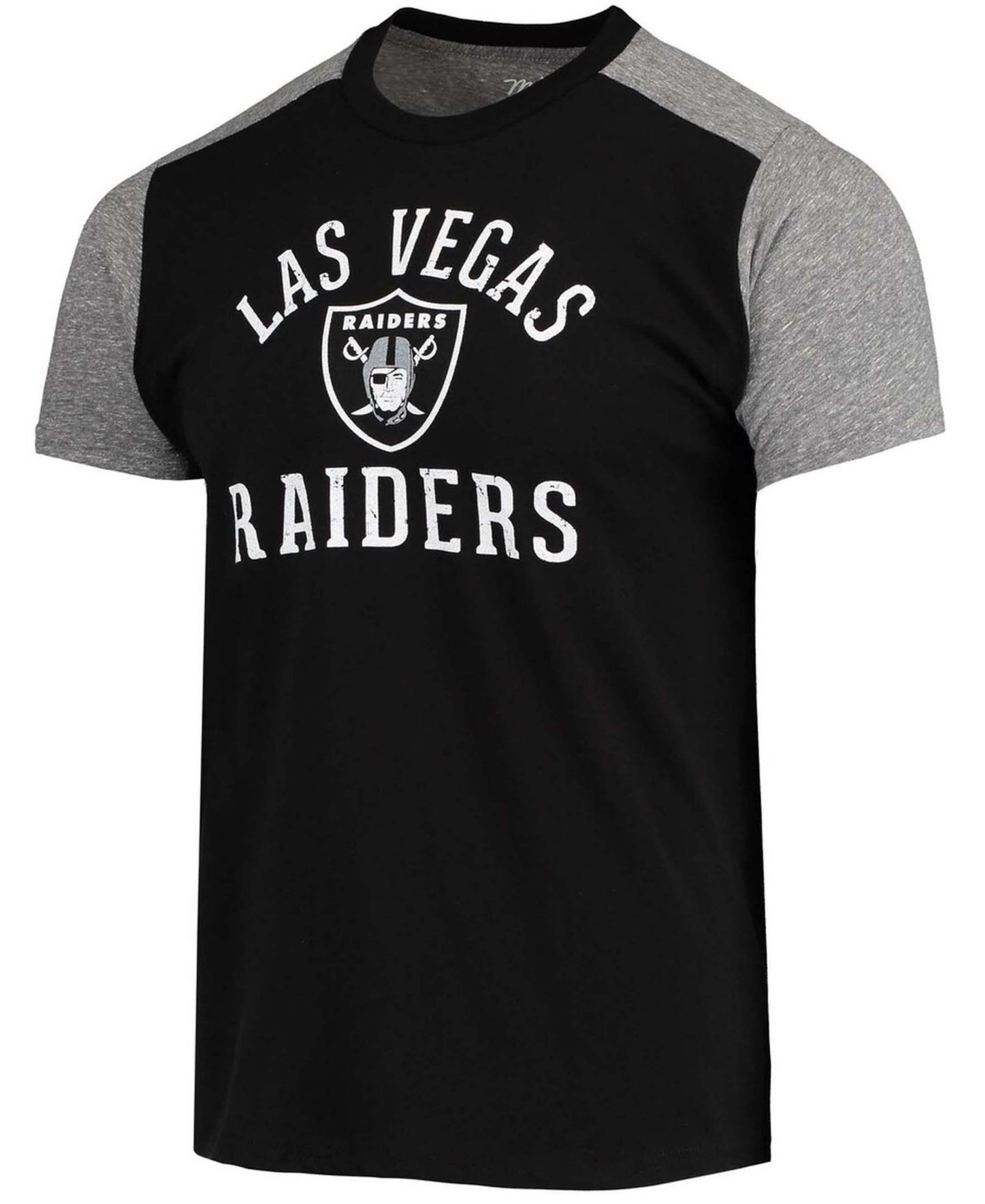 Мужская футболка Majestic Black, Gray Las Vegas Raiders Field Goal Slub — фото 3
