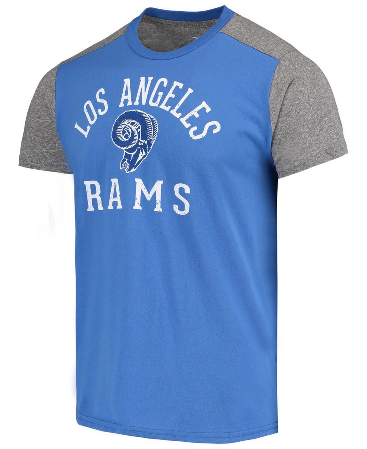 Shop Majestic Men's Royal, Heathered Gray Los Angeles Rams Gridiron Classics Field Goal Slub T-shirt In Royal,heathered Gray