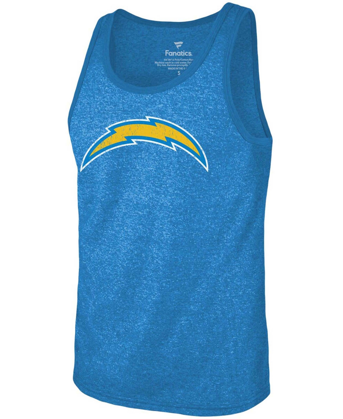 Fanatics Men's Justin Herbert Heathered Powder Blue Los Angeles Chargers Name Number Tri-blend Tank Top In Powder Blue