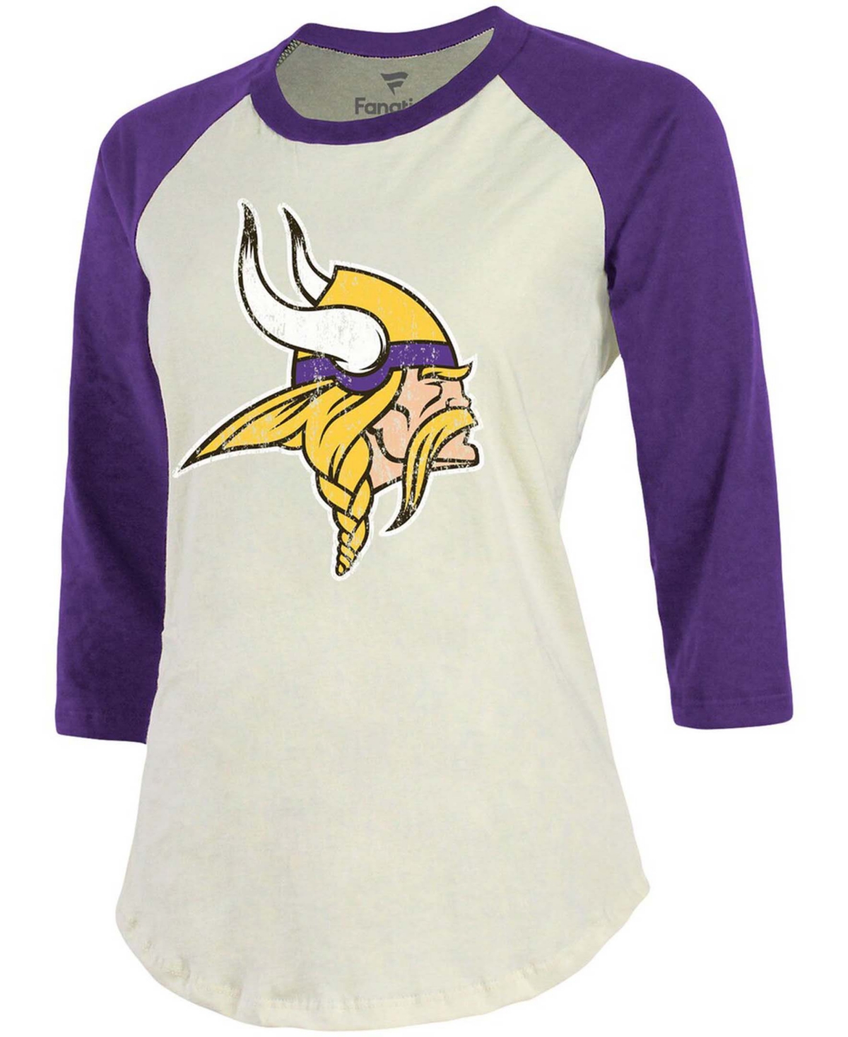 Women's Justin Jefferson Purple Minnesota Vikings Player Raglan Name Number 3/4 Sleeve T-shirt - Purple