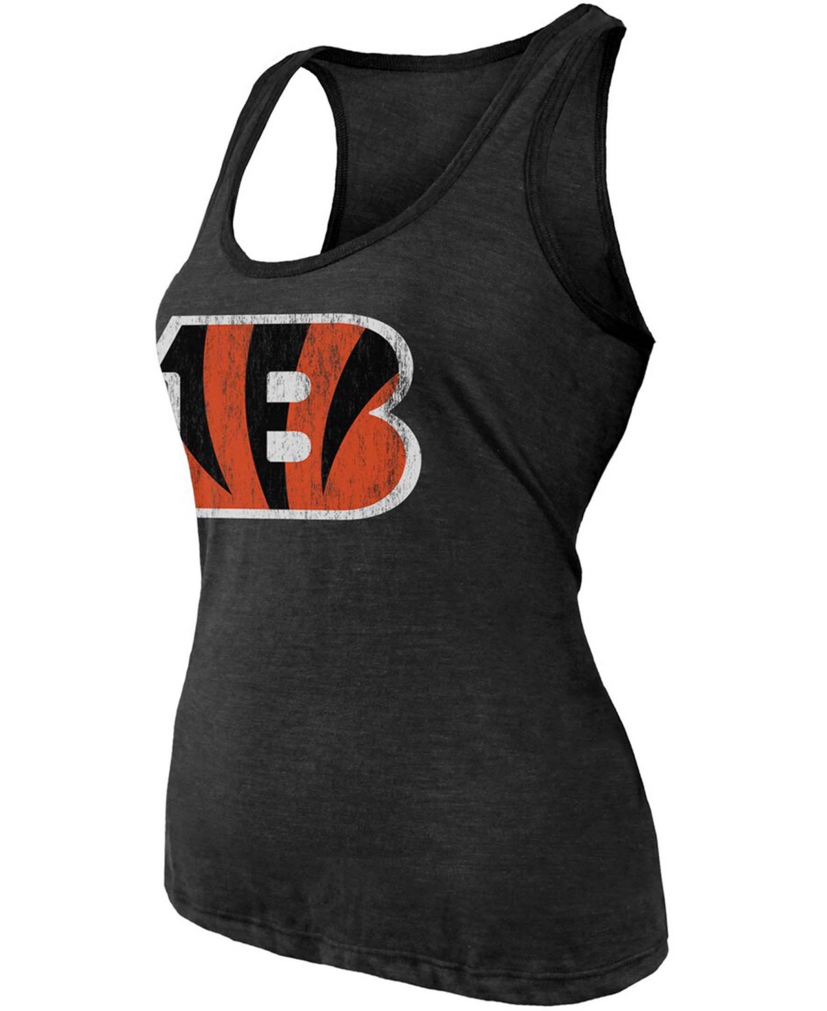 Women's HeatheredCincinnati Bengals Name Number Tri-Blend Tank Top - Black
