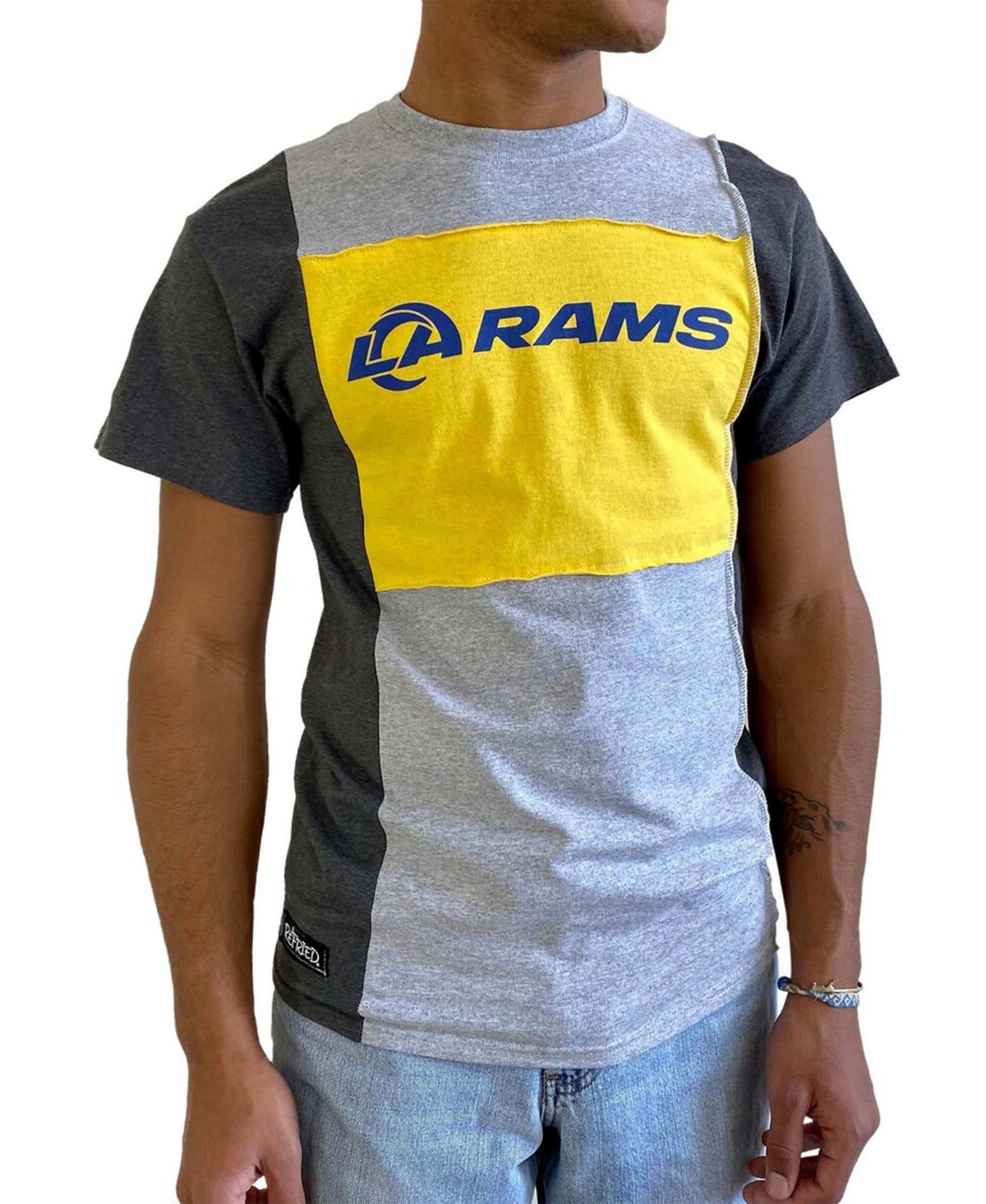 Men's Heathered Gray Los Angeles Rams Split T-shirt - Heather Gray