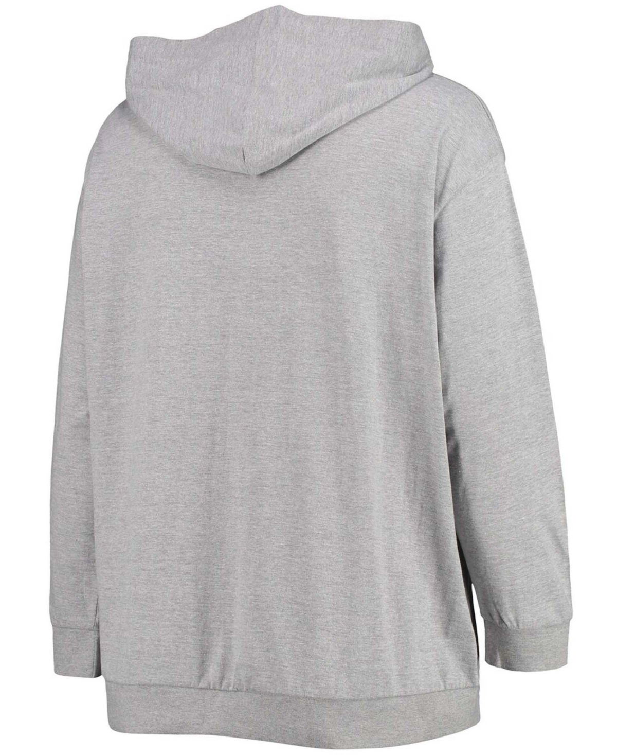 Fanatics Branded Heathered Gray New York Giants Plus Size Lace-up Pullover Hoodie In Heathered Gray