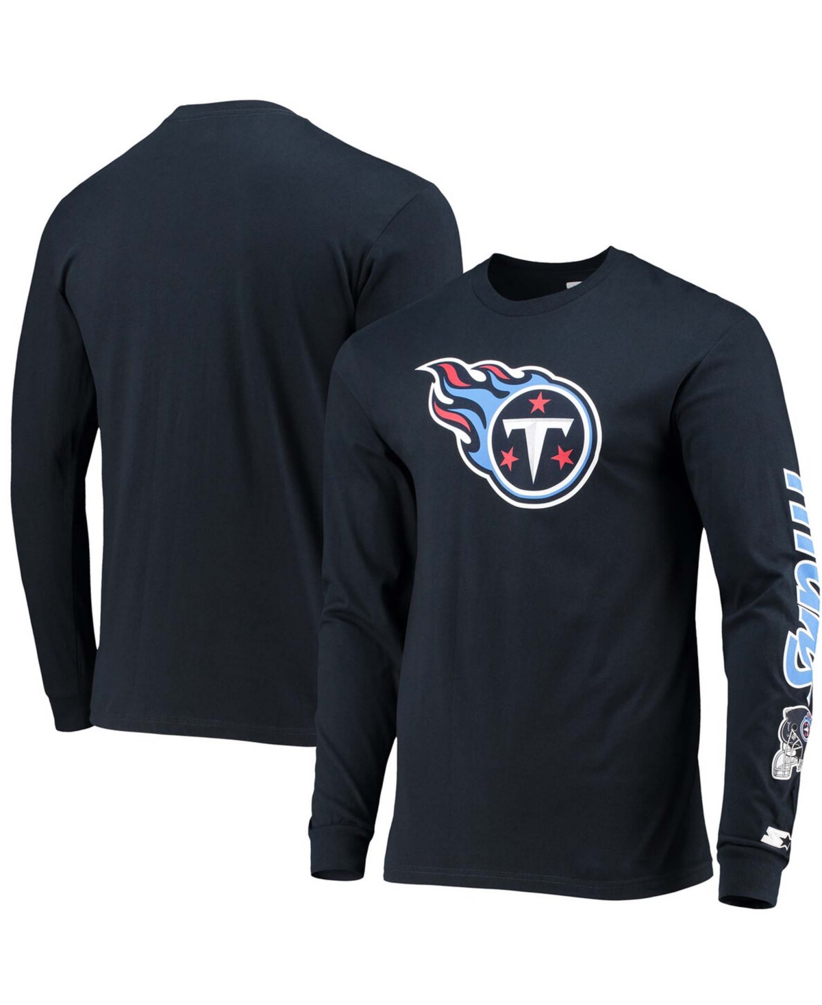 Shop Starter Men's Navy Tennessee Titans Halftime Long Sleeve T-shirt