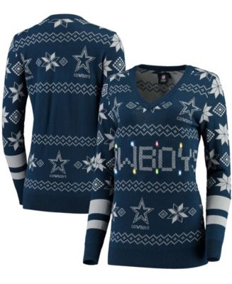 Men's Dallas Cowboys FOCO Navy Light-Up Ugly Sweater