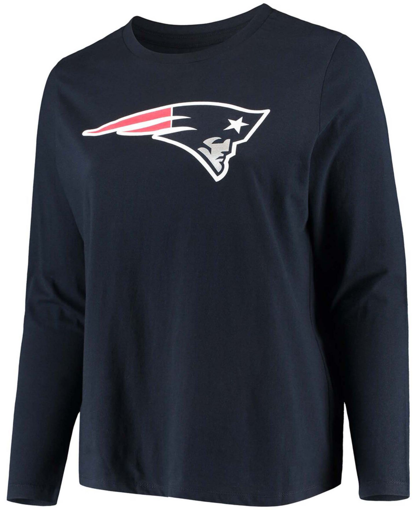 Женская футболка Fanatics Plus Size Navy New England Patriots Primary Logo Long Sleeve — фото 3