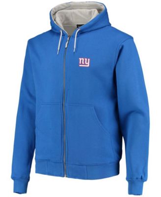 Men's Royal New York Giants Craftsman Thermal-Lined Full-Zip Hoodie