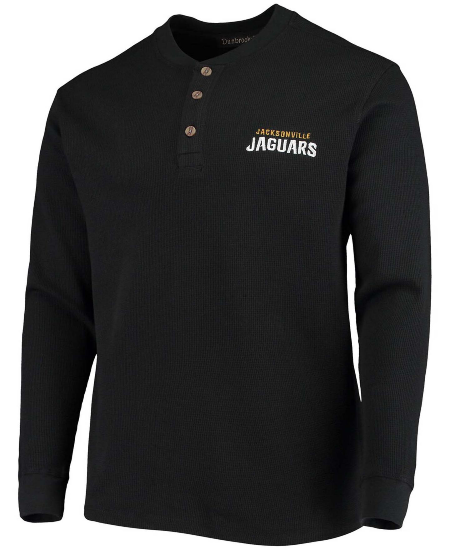 Мужская футболка Dunbrooke Black Jacksonville Jaguars Maverick Thermal Henley Long Sleeve — фото 4