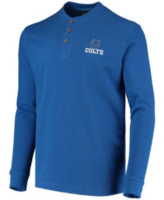 Men's Royal Indianapolis Colts Maverick Thermal Henley Long Sleeve T-shirt
