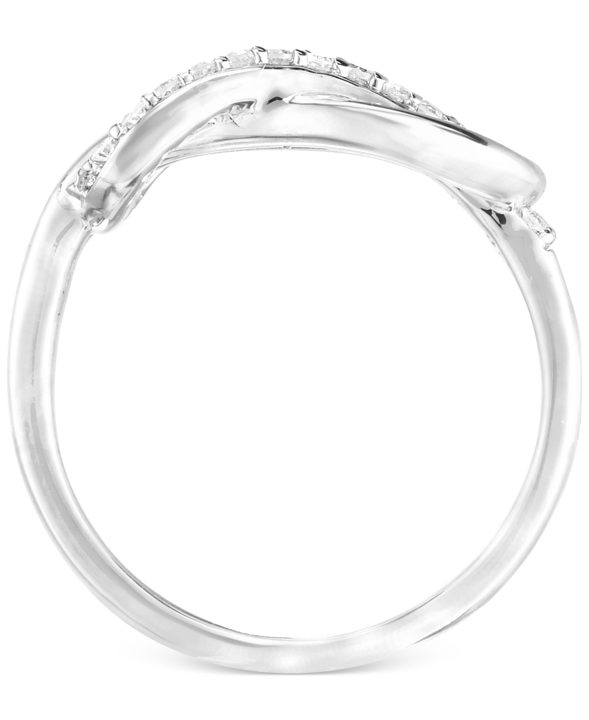 Diamond Interlocking Loop Ring (1/4 ct. t.w.) in 14k Gold-Plated- Sterling Silver
