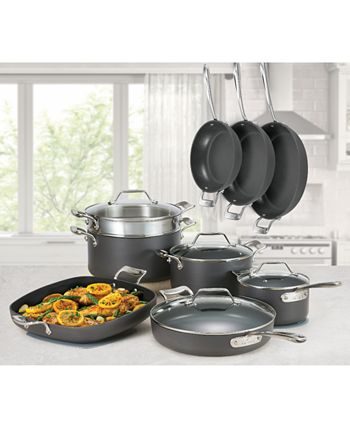 All-Clad Essentials 13-Pc. Hard-Anodized Nonstick Cookware Set - Macy's