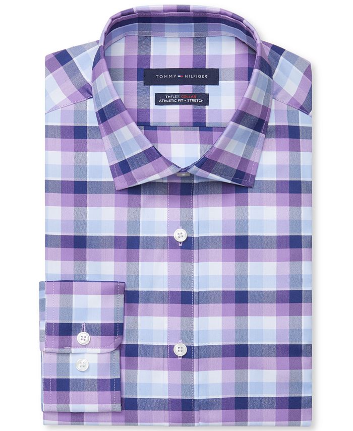 Tommy Hilfiger Men's AthleticFit Stretch Performance Dress Shirt Macy's