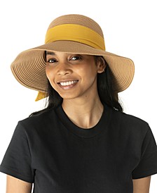 Women's Tie-Trim Wide Brim Packable Floppy Hat