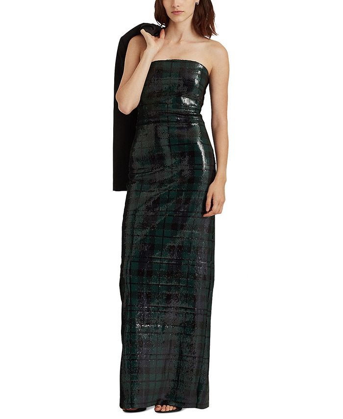 Lauren Ralph Lauren Sequined Tartan Gown & Reviews - Dresses - Women -  Macy's