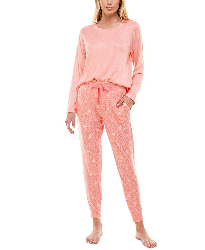 Jaclyn Intimates Super-Soft Jogger Pants Pajama Set - Macy's