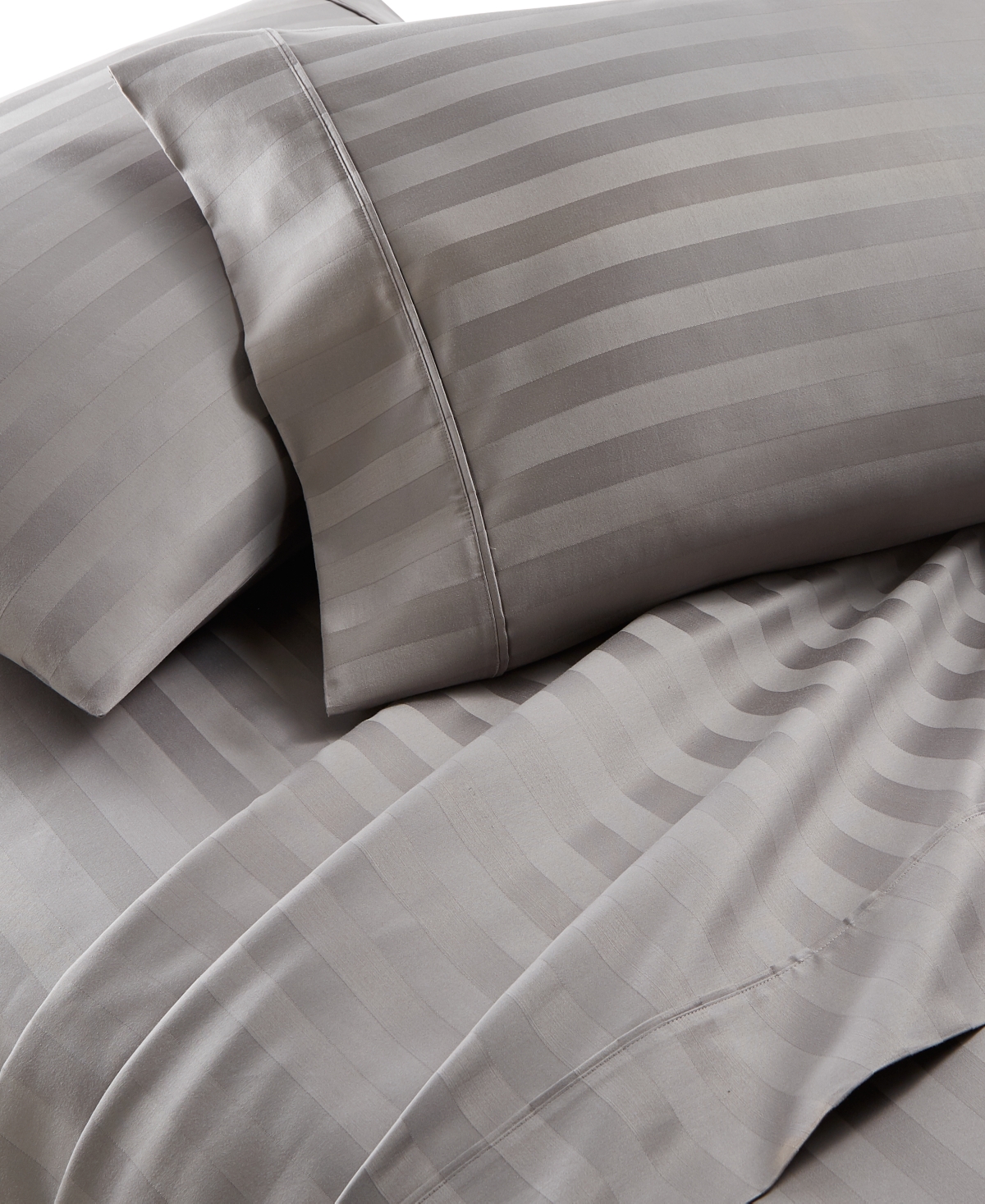 Closeout! Aq Textiles Bergen House Stripe 1000 Thread Count 100% Certified Egyptian Cotton Pair,