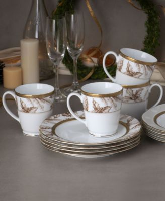 Charlotta Gold Set of 4 Holiday Harvest Accent Plates, 9"