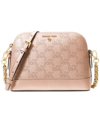 Michael Kors Jet Set Charm Large Dome Crossbody with Web Strap  Natural/Luggage One Size 