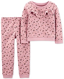 Toddler Girls 2-Pc. Floral-Print Ruffle Top & Pants Set