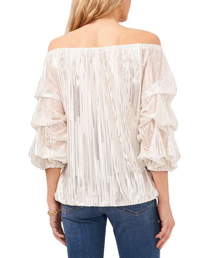 Vince Camuto Off-The-Shoulder Balloon-Sleeve Top & Reviews - Tops ...