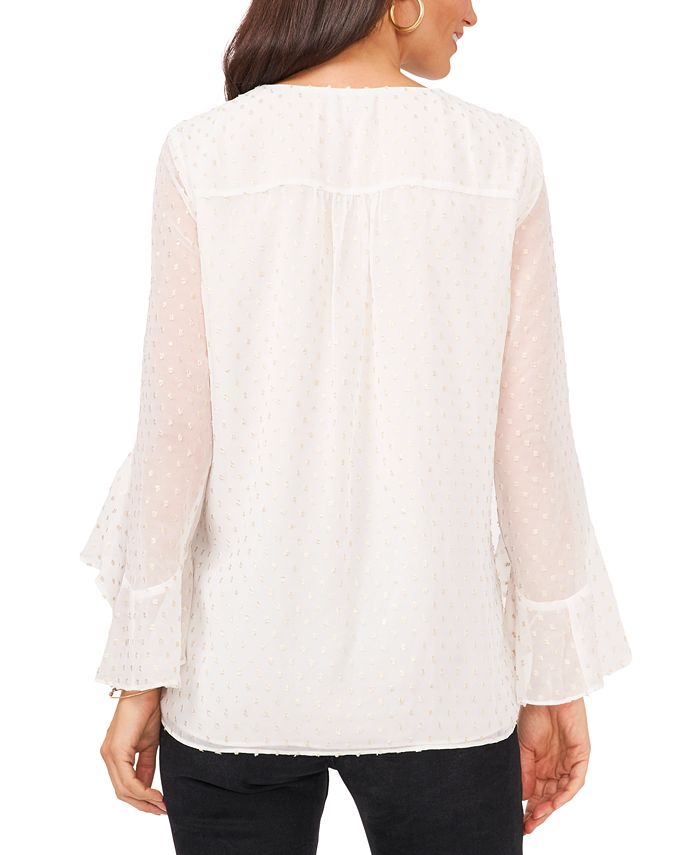 Vince Camuto Clip-Dot Bell-Sleeve Top & Reviews - Tops - Women - Macy's