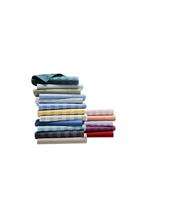 Charter Club Damask 1.5" Stripe 100% Supima Cotton 550 Thread Count 3 Pc. Sheet Set, Twin, Created for Macy's