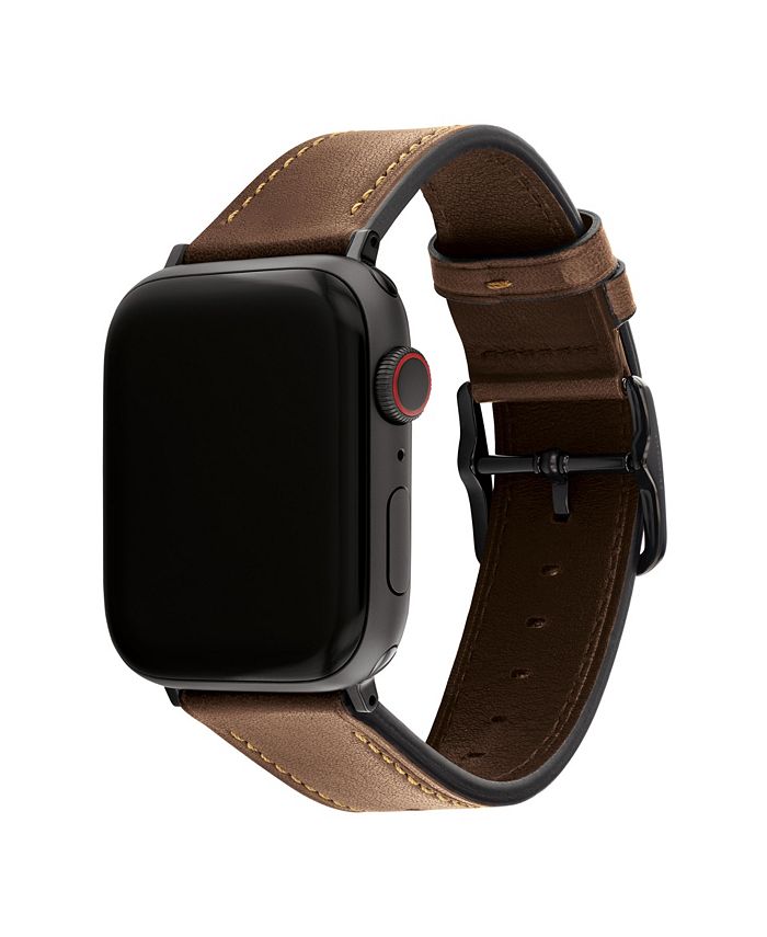 COACH Brown Leather Strap 42/44/45mm Apple Watch Band Macy's