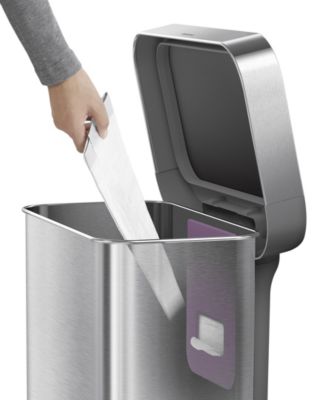 55 Liter Rectangular Kitchen Trash Can with Liner Pocket