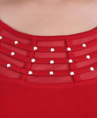 Women's Crepe Knit Top with Strip Details