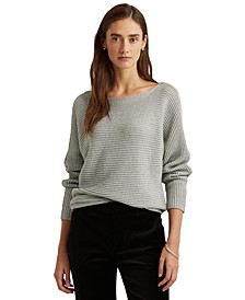 Dolman-Sleeve Boatneck Sweater