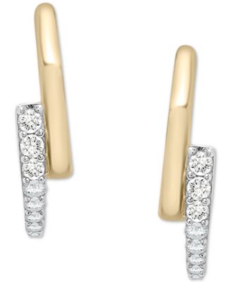 Diamond Bypass Hoop Earrings (1/6 ct. t.w.) in 14k Gold, Created for Macy's